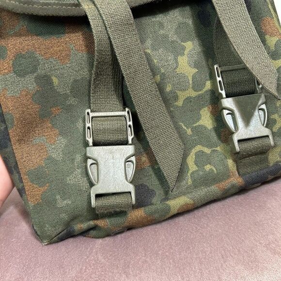 Schulze Brakel Rucksack German Canvas Military Field Bag Carry Buckle Camouflage - Picture 5 of 7